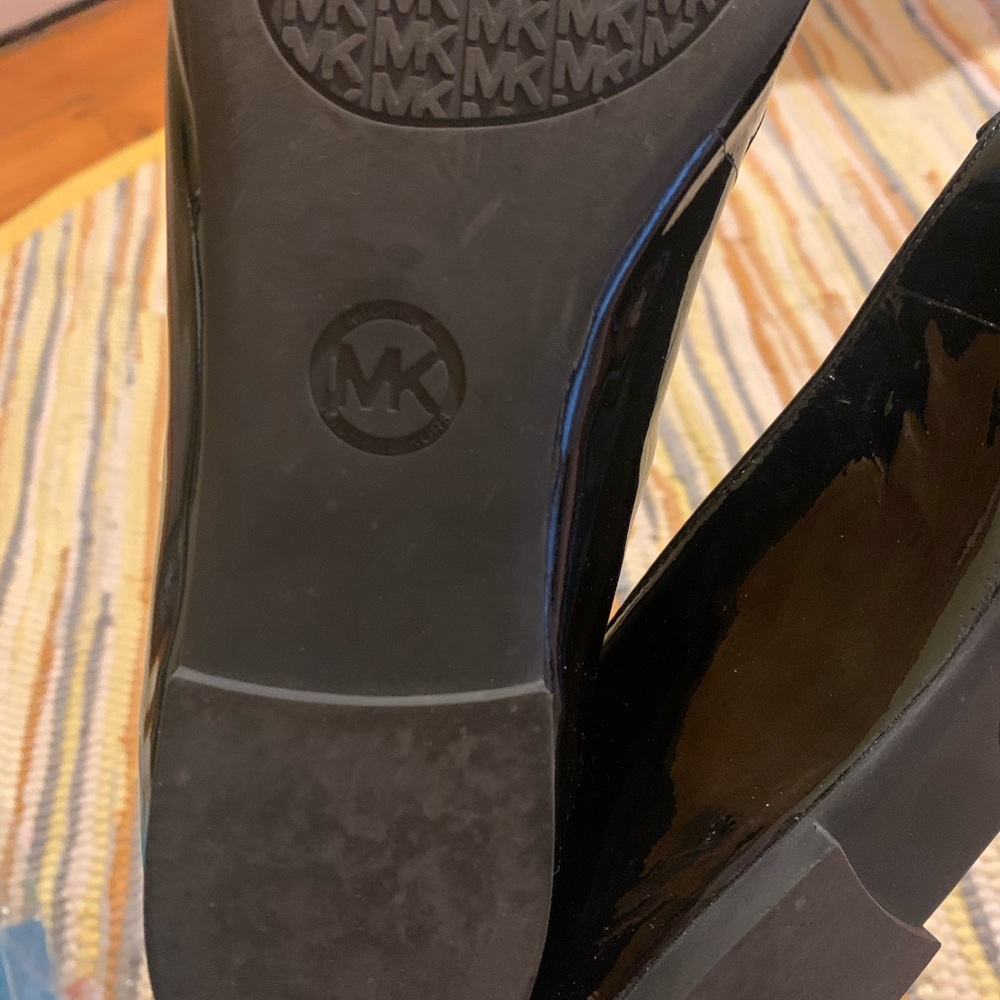 Micheal kors black leather upper silver gemstone slip on ballet flats size 8 - Picture 6 of 8